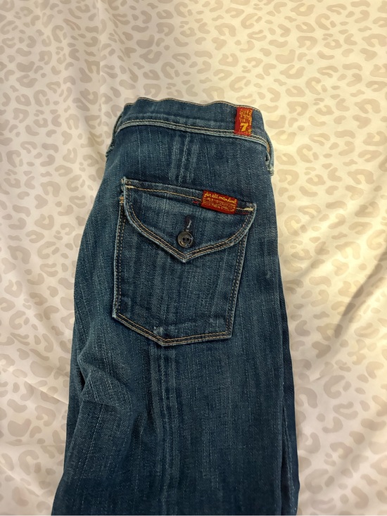 7 For All Mankind Denim - 7 For All Mankind Blue Bootcut Jeans with Button-Flap Pocket